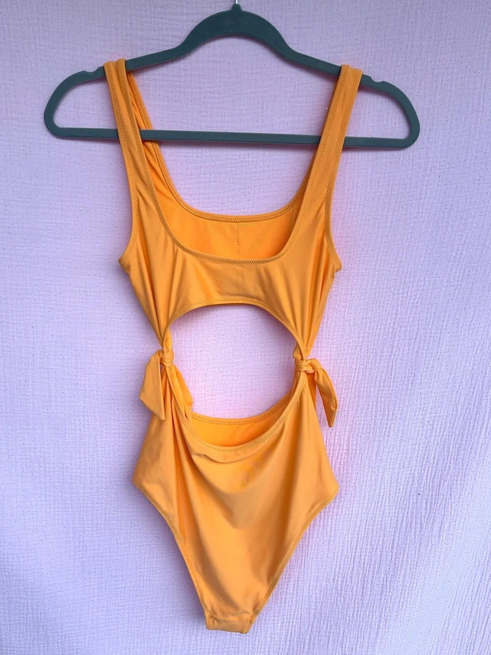 aerie Tie Cut Out One Piece Swimsuit Size Small Long Cheeky